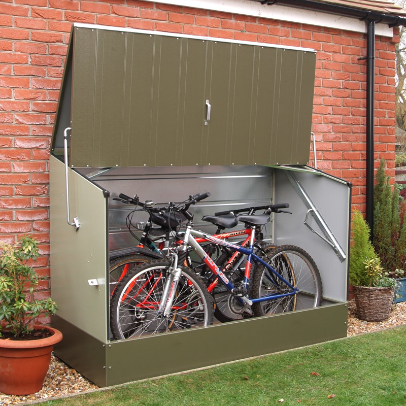 6.4 ft. W x 3 ft. D Metal Horizontal Bike Shed Black